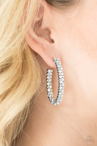 Paparazzi Debonair Dazzle - white - Earrings - My New Jewelry Box