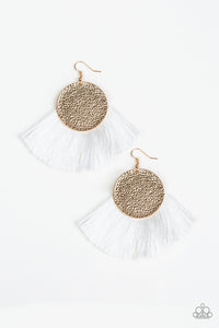 Foxtrot Fringe - white earring paparazzi - My New Jewelry Box