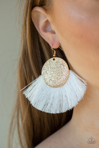 Foxtrot Fringe - white earring paparazzi - My New Jewelry Box