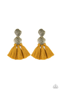 Paparazzi Tenacious Tassel - Yellow - Earrings - My New Jewelry Box