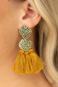 Paparazzi Tenacious Tassel - Yellow - Earrings - My New Jewelry Box