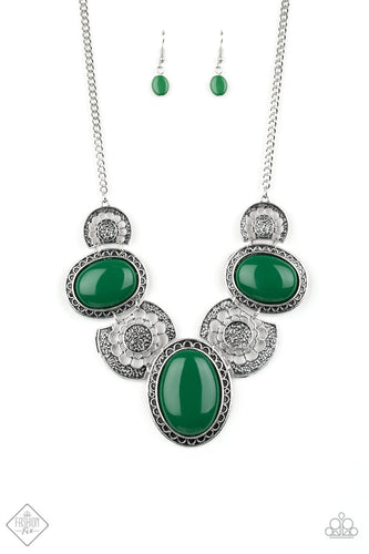 The Medallion-aire - green necklace