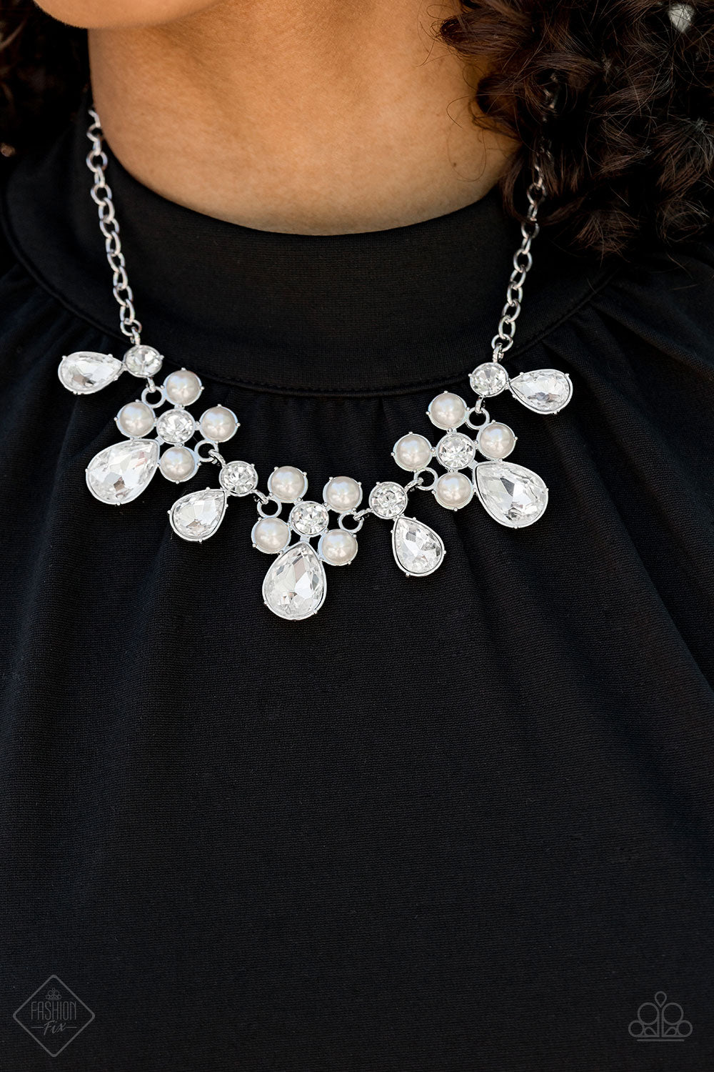 Paparazzi Demurely Debutante - white - Necklaces - My New Jewelry Box