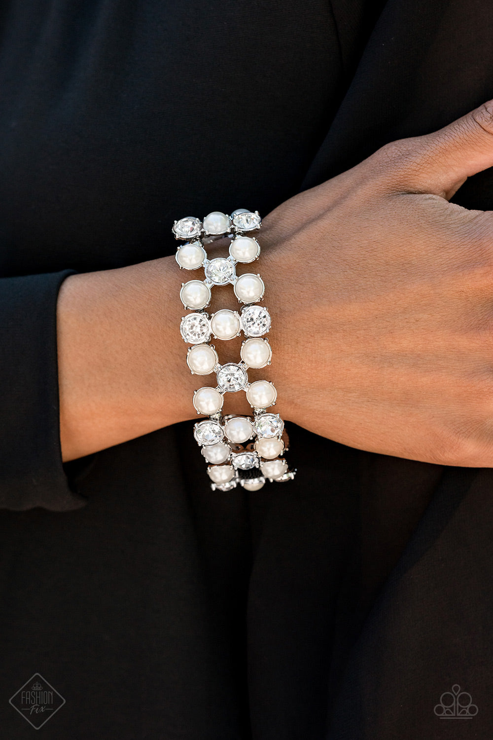 Paparazzi Diamonds and Debutantes - white - Bracelets - My New Jewelry Box