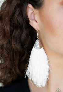 Paparazzi Tassel Temptress - white - Earrings - My New Jewelry Box