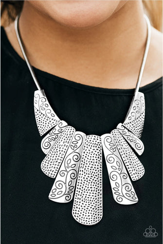 Untamed Silver necklace - paparazzi