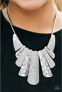 Untamed Silver necklace - paparazzi