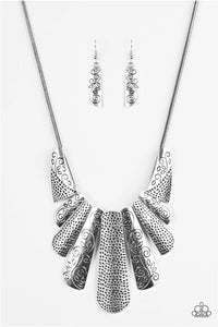 Untamed Silver necklace - paparazzi